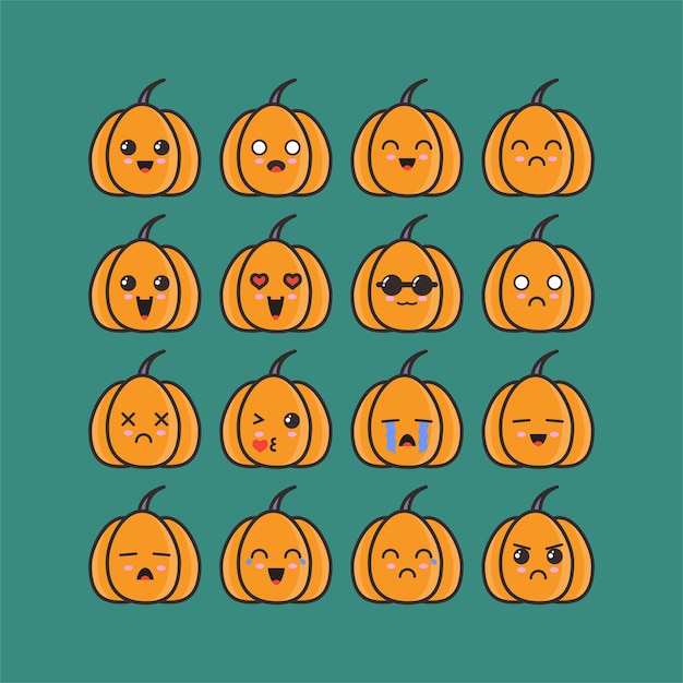 Pumpkins emoticon set