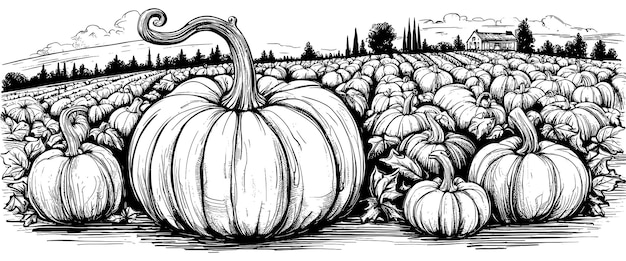 Pumpkins hand drawn sketch vegetables vector illustration vintage sketch element for labels packaging and cards design