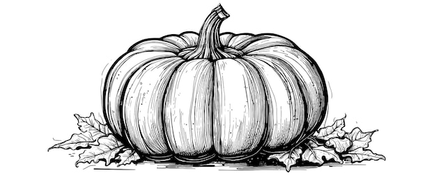 Vector pumpkins hand drawn sketch vegetables vector illustration vintage sketch element for labels