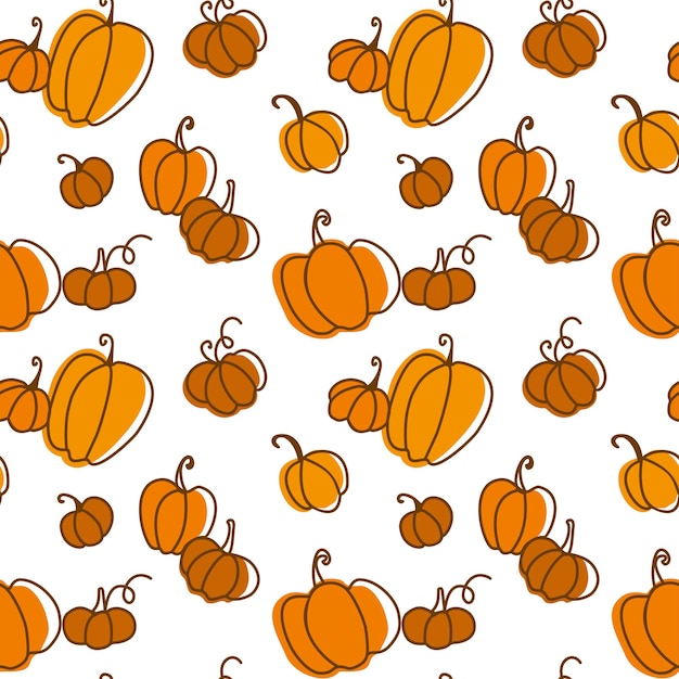 Premium Vector | Pumpkins illustration in warm colors seamless pattern ...