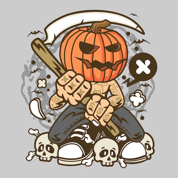 Pumpkins Reaper Cartoon