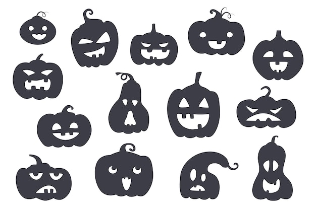 Pumpkins set black