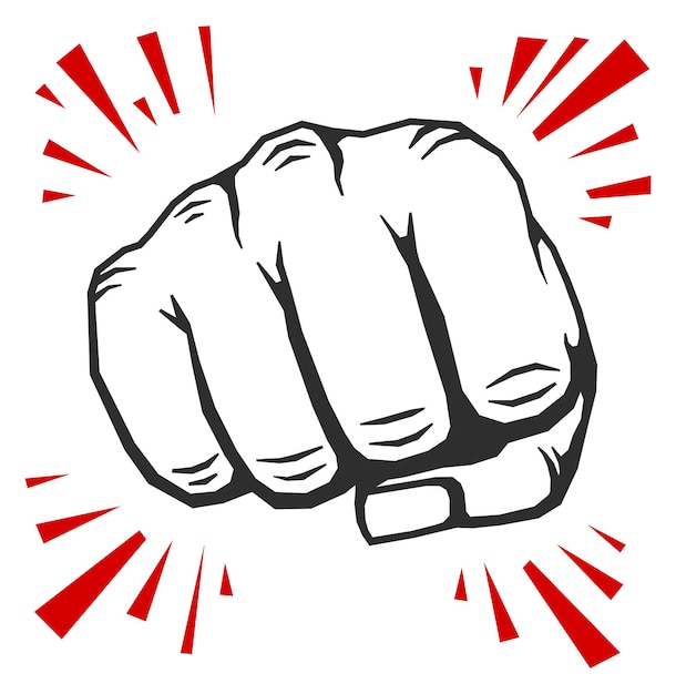 Punch logo. Fist fight symbol. Strike icon