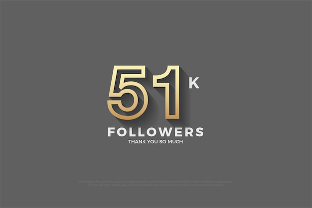 punched number model for 51k followers celebration.