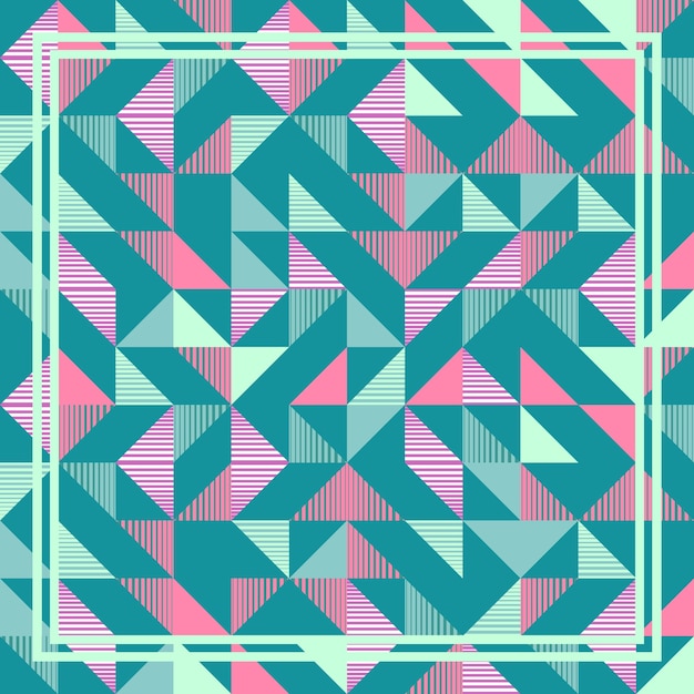 Punchy pastel triangle memphis abstract geometric pattern