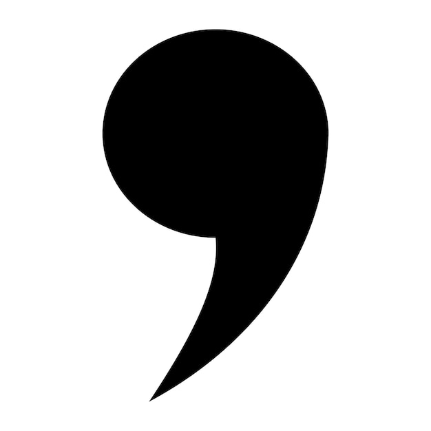 Vector punctuation mark is comma comma hook form for separating words