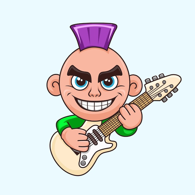 Vector punk guitarist sticker