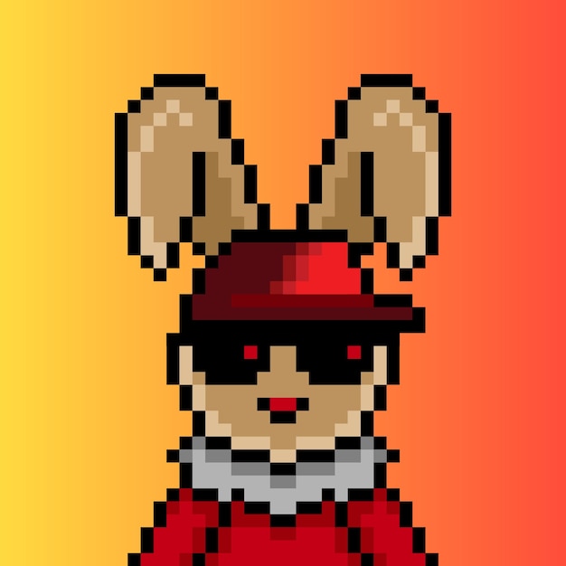 Punk konijn pixel art ontwerp geen 360