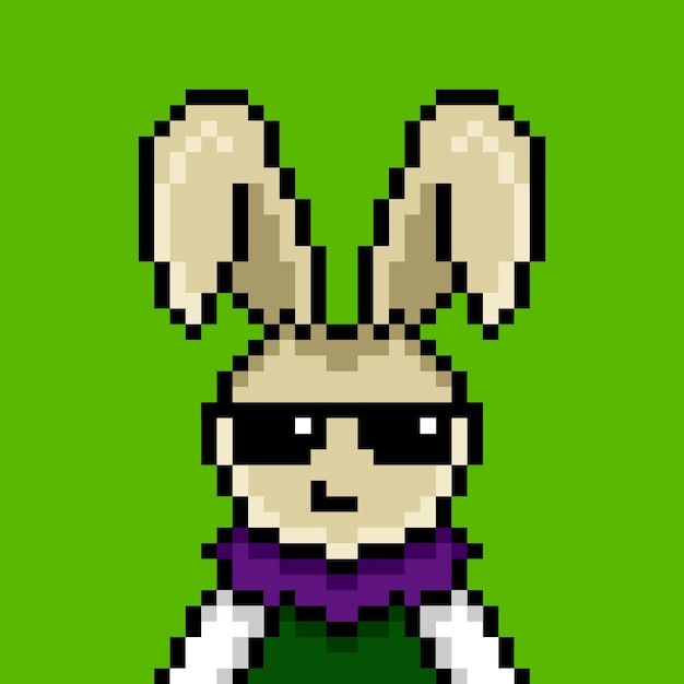 Punk konijn pixel art ontwerp nr 114