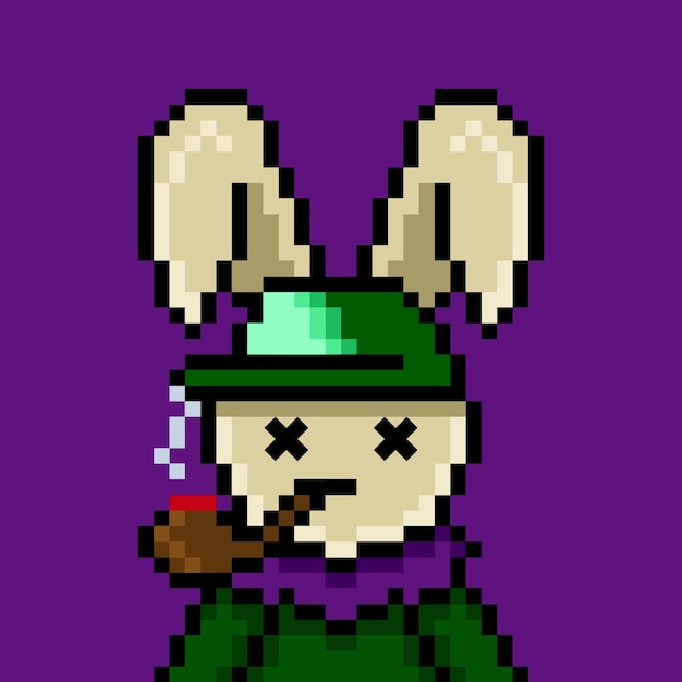 Punk konijn pixel art ontwerp nr 259