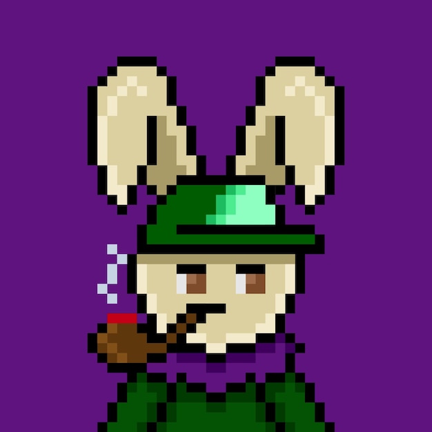 Punk konijn pixel art ontwerp nr 262