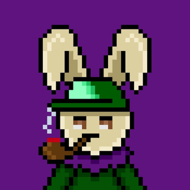 Punk konijn pixel art ontwerp nr 266