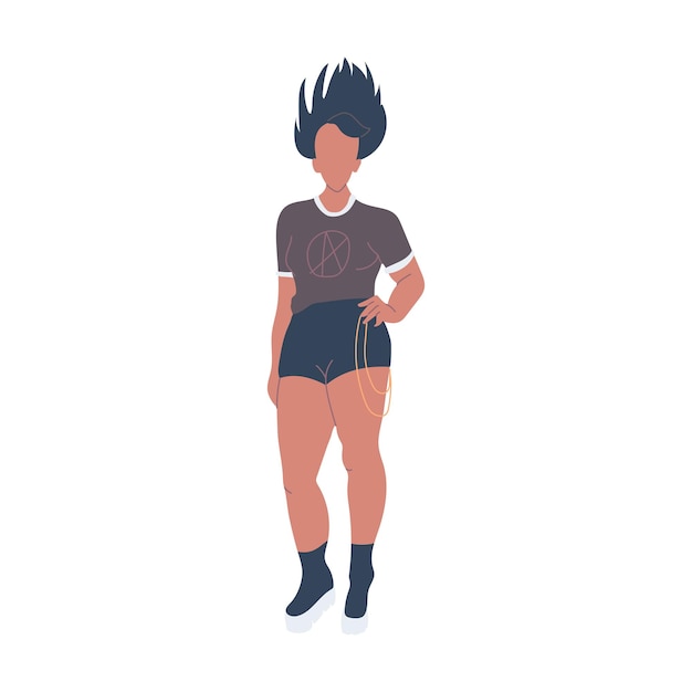 Punk lady character vector illustration