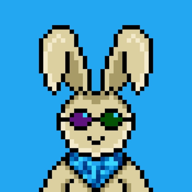 Punk rabbit pixel art design no 105