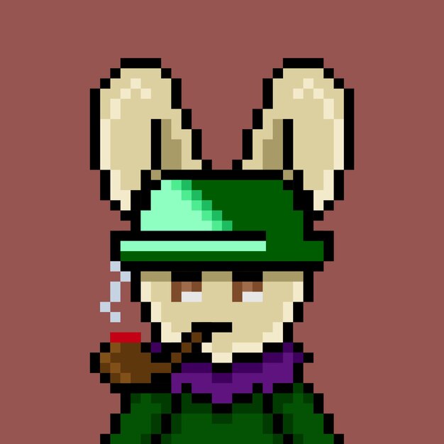 Punk rabbit pixel art design no 10