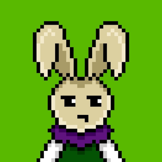 Punk rabbit pixel art design no 120