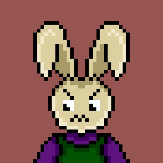 Punk rabbit pixel art design no 168