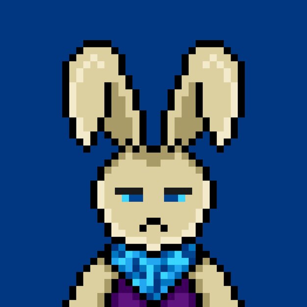 Punk rabbit pixel art design no 175