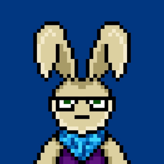 Punk rabbit pixel art design no 183