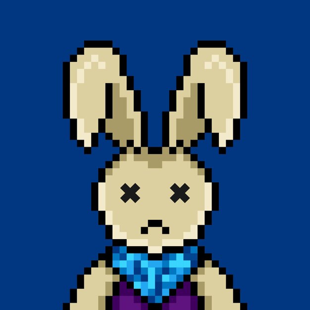 Vector punk rabbit pixel art design no 193