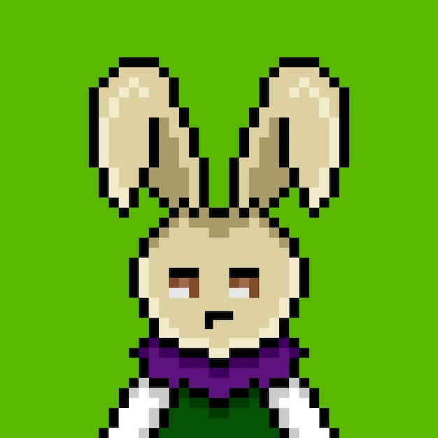 Punk rabbit pixel art design no 208