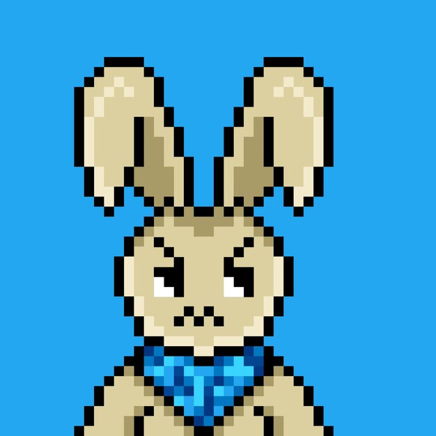 Punk rabbit pixel art design no 223