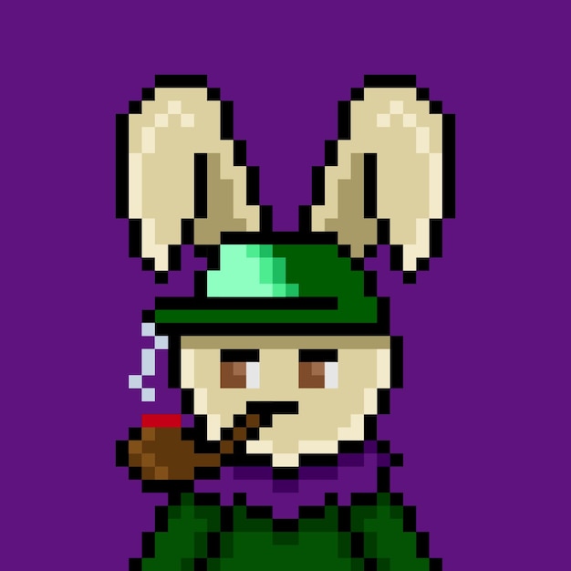 Punk rabbit pixel art design no 265