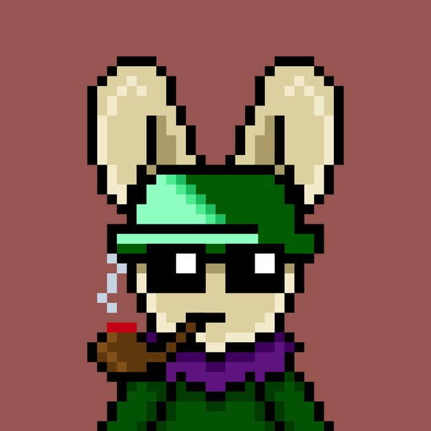 Punk rabbit pixel art design no 26