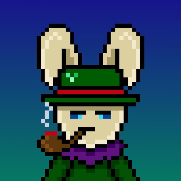 Punk rabbit pixel art design no 293