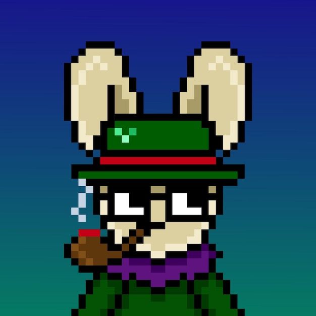 Punk rabbit pixel art design no 295