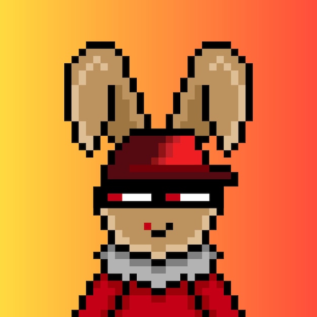 Punk rabbit pixel art design no 359