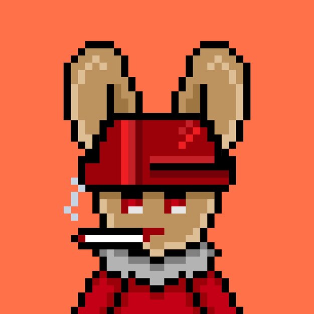 Punk rabbit pixel art design no 392