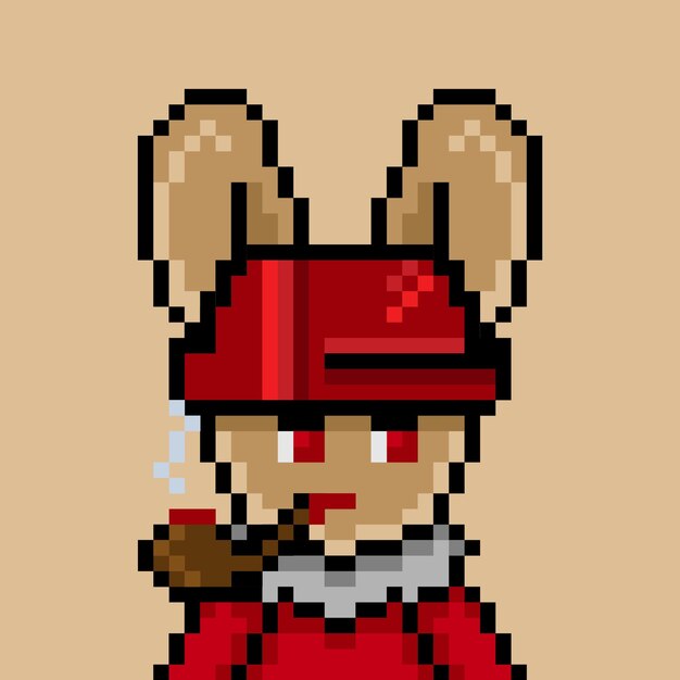 Punk rabbit pixel art design no 393