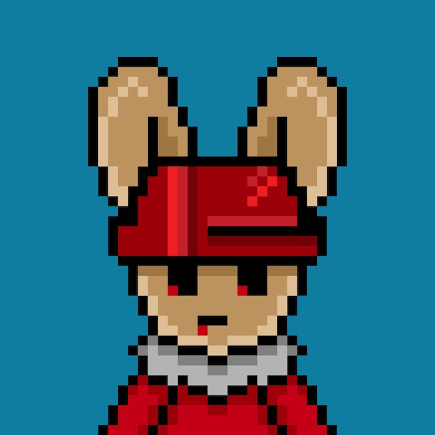 Punk rabbit pixel art design no 454