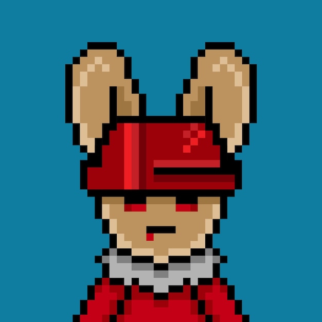 Punk rabbit pixel art design no 464