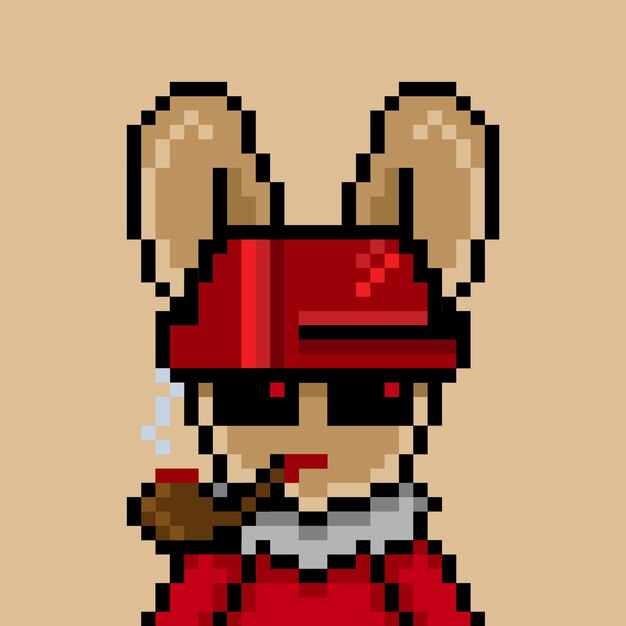 Punk rabbit pixel art design no 477