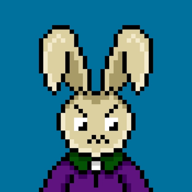 Punk rabbit pixel art design no 81