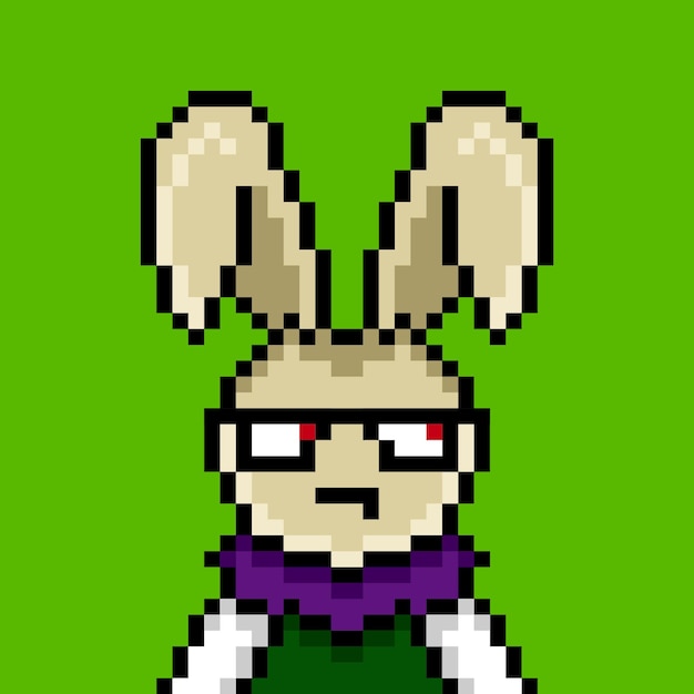 Punk rabbit pixel art design no 85