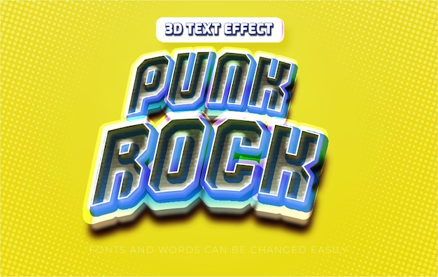 Punk rock 3d editable text effect style