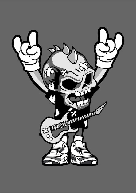 Punk Rock Skull stripfiguur