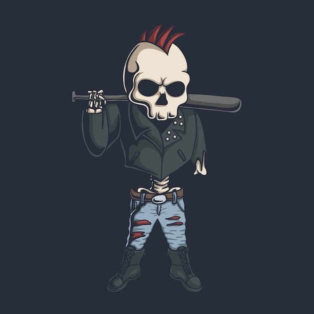 Punk skull illustration