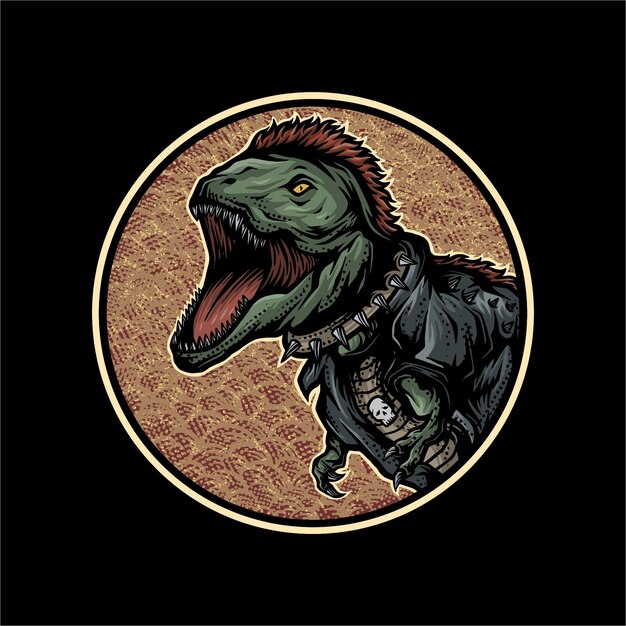 Illustrazione vettoriale punk t rex