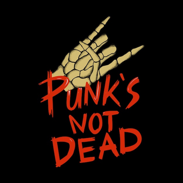 Punks not dead doodle illustration for sticker tattoo poster tshirt design etc