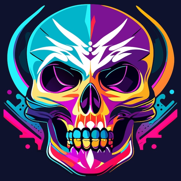 Punky skull iconic illustration kit