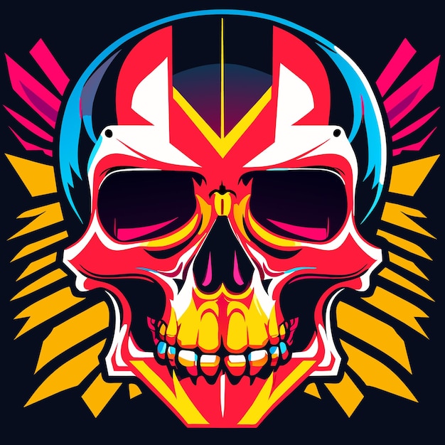 Vector punky skull isolated art bundle