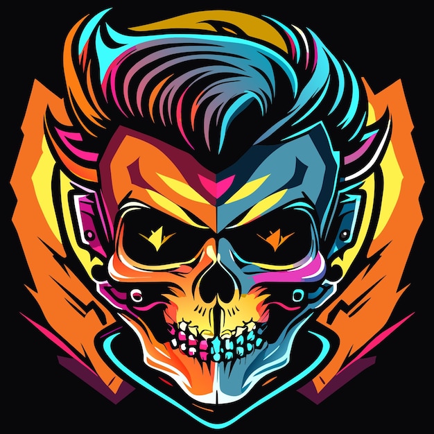 Punky Skull TShirt Design