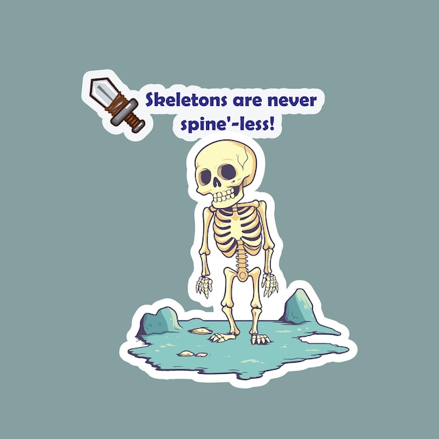 The Punny Skeleton 剣と背骨のあるジョーク