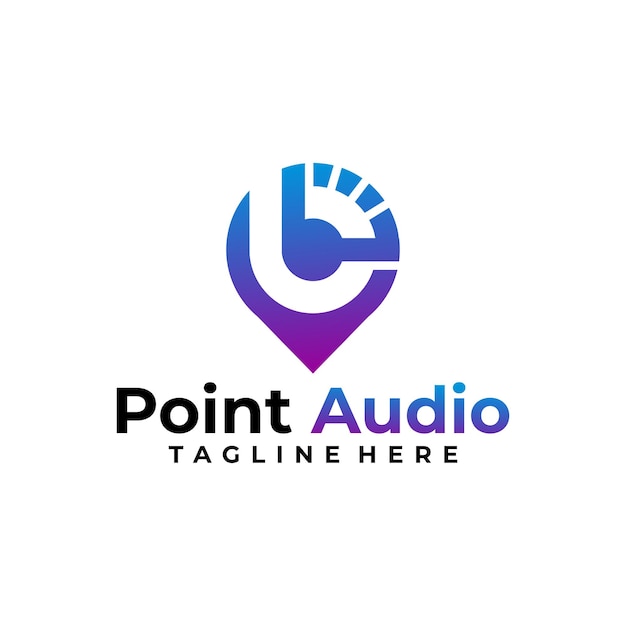 Punt audio logo vector ontwerpsjabloon