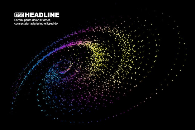 Punt en lijn deeltje vortex big data communicatie technologie achtergrond