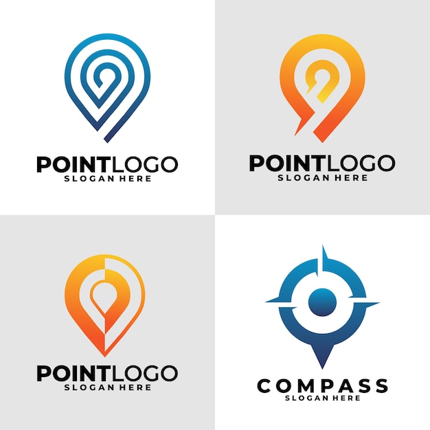 Vector punt logo set vector ontwerp